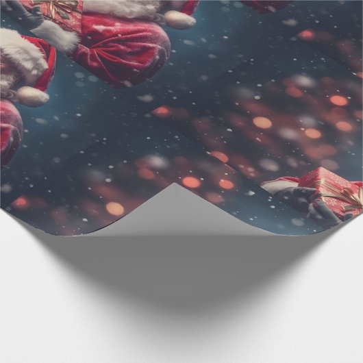 Sinterklaas met een cadeaus kerstontwerp cadeaupapier (Hoek)