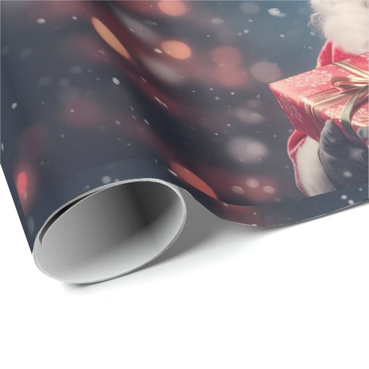 Sinterklaas met een cadeaus kerstontwerp cadeaupapier (Rol Hoek)