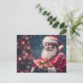 Sinterklaas met een cadeaus kerstontwerp feestdagenkaart (Staand voorkant)