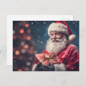 Sinterklaas met een cadeaus kerstontwerp feestdagenkaart (Voorkant / Achterkant)