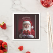 Sinterklaas met een kerstcadeau ontwerp servet (Insitu)