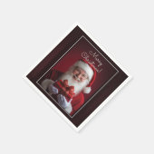 Sinterklaas met een kerstcadeau ontwerp servet (Hoek)