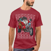 Sinterklaas met een lelijke kerstbeker op de motor t-shirt (Voorkant)