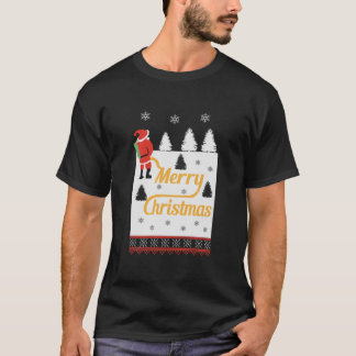 Sinterklaas met een lelijke kerstkeuken in de snee t-shirt