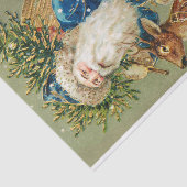 Sinterklaas met een rendier met speelgoed tissuepapier (Detail)