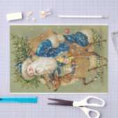 Sinterklaas met een rendier met speelgoed tissuepapier (Craft)