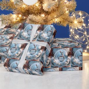 Sinterklaas met een Wereldbol Cadeaupapier