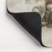 Sinterklaas met een zak cadeaus door sneeuw muismat (Hoek)