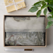 Sinterklaas met een zak cadeaus door sneeuw tissuepapier (Geschenk)