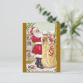 Sinterklaas met een zak vol speelgoed feestdagenkaart (Staand voorkant)