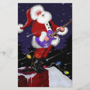 Sinterklaas met elektrische gitaar briefpapier