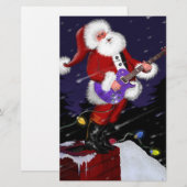 Sinterklaas met elektrische gitaar briefpapier (Voorkant / Achterkant)