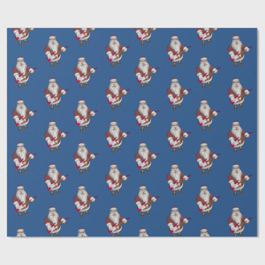 Sinterklaas met elektrische gitaar cadeaupapier (Vlak)