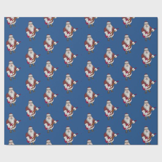 Sinterklaas met elektrische gitaar cadeaupapier (Zoom)