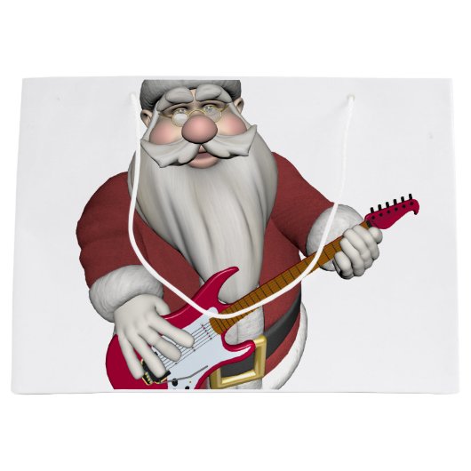 Sinterklaas met elektrische gitaar groot cadeauzakje (Voorkant)