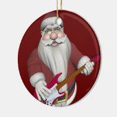 Sinterklaas met elektrische gitaar keramisch ornament (Links)