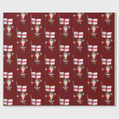 Sinterklaas met Engelse aftekening Cadeaupapier (Vlak)