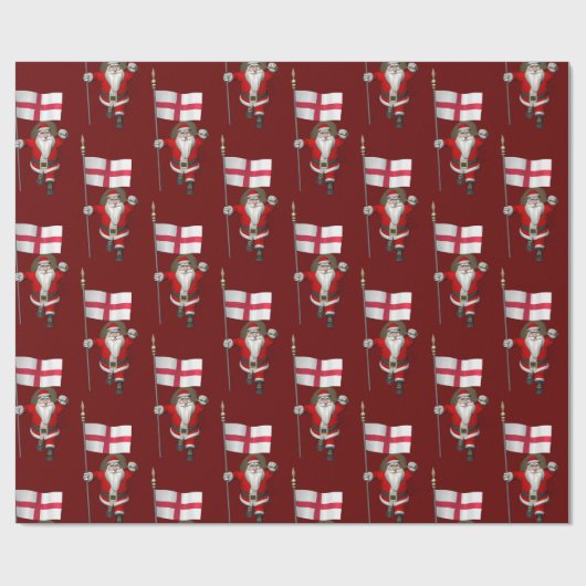 Sinterklaas met Engelse aftekening Cadeaupapier (Vlak)