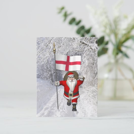 Sinterklaas met Engelse aftekening Feestdagenkaart (Staand voorkant)