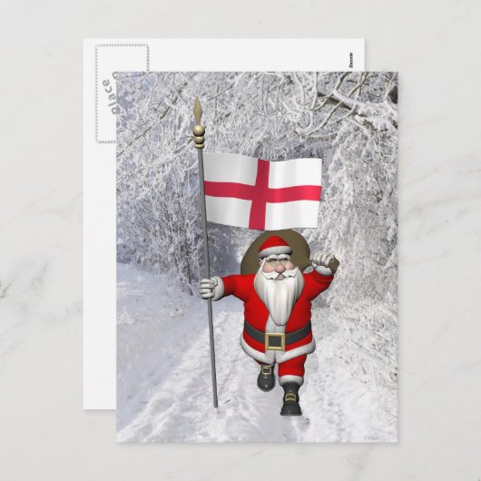 Sinterklaas met Engelse aftekening Feestdagenkaart (Voorkant / Achterkant)