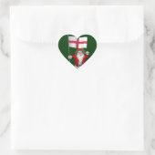 Sinterklaas met Engelse aftekening Hart Sticker (Tas)