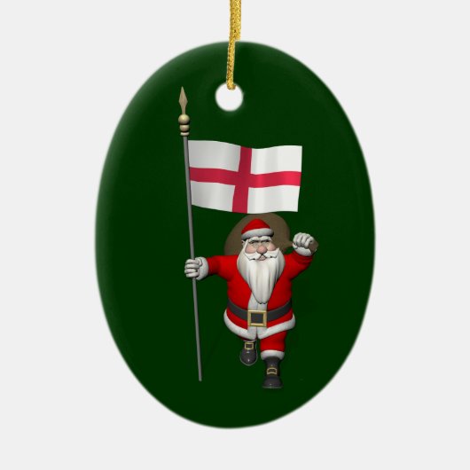 Sinterklaas met Engelse aftekening Keramisch Ornament (Voorkant)