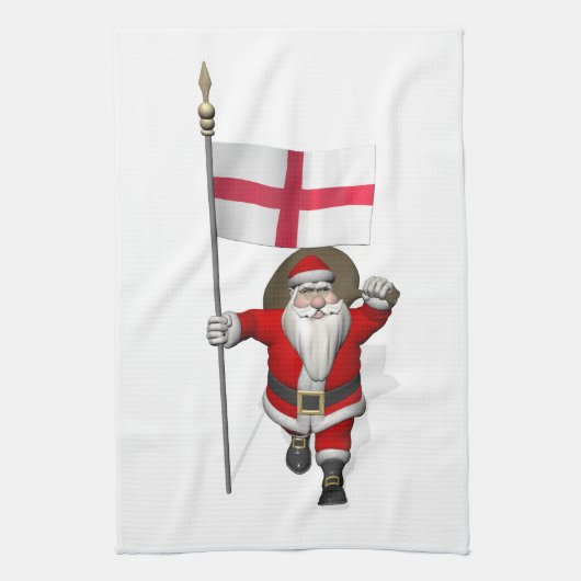 Sinterklaas met Engelse aftekening Theedoek (Verticaal)