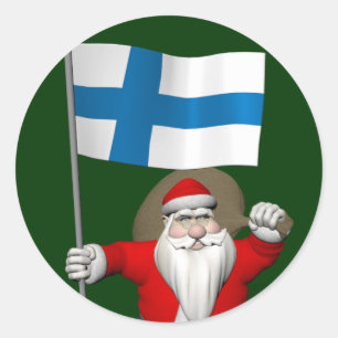 Sinterklaas met Finland Ronde Sticker