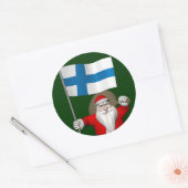 Sinterklaas met Finland Ronde Sticker (Envelop)