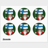 Sinterklaas met Finland Ronde Sticker (Vel)