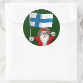 Sinterklaas met Finland Ronde Sticker (Tas)