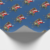 Sinterklaas met Gallimimus Dinosaur Cadeaupapier (Hoek)