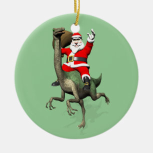Sinterklaas met gallimimus keramisch ornament