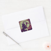 Sinterklaas met geitenretro zwart Phillip Vierkante Sticker (Envelop)
