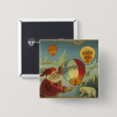 Sinterklaas met geluk vierkante button 5,1 cm (Voorkant /achterkant)