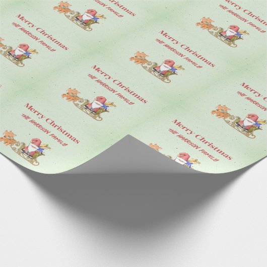 Sinterklaas met gepersonaliseerde structuur en ren cadeaupapier (Hoek)