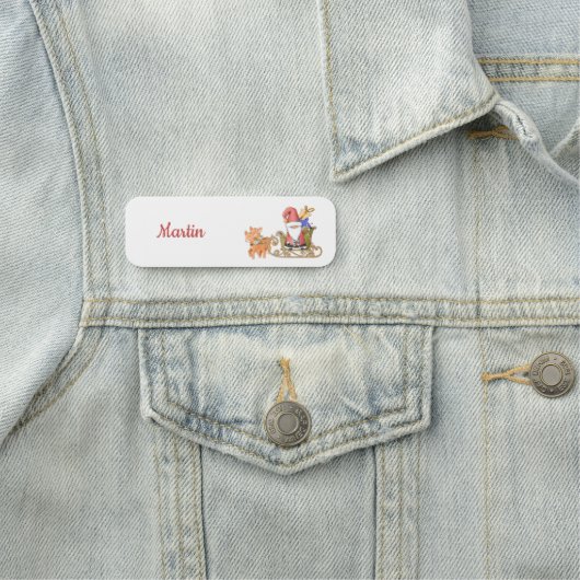 Sinterklaas met gepersonaliseerde structuur en ren naamplaatje (In situ)