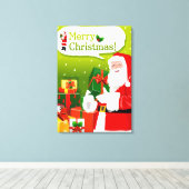 Sinterklaas met geschenken canvas afdruk (Insitu (Houten vloer))