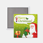 Sinterklaas met geschenken magneet (Voorkant / Achterkant)