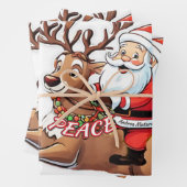Sinterklaas met geschenken van vrede inpakpapier vel (In situ)