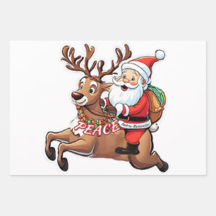 Sinterklaas met geschenken van vrede inpakpapier vel