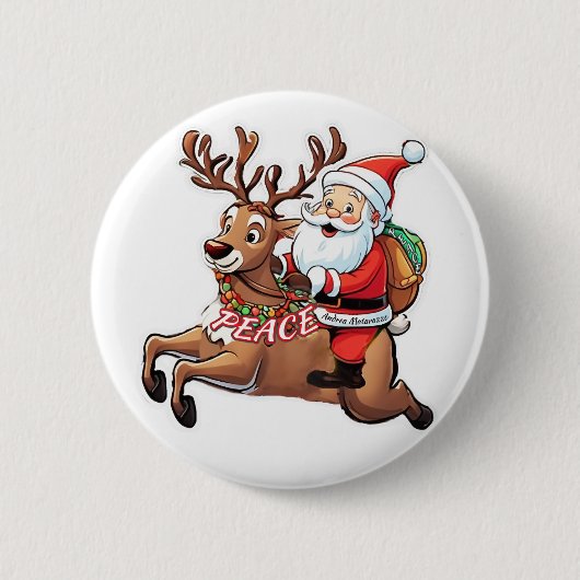 Sinterklaas met geschenken van vrede ronde button 5,7 cm (Voorkant)