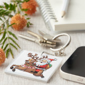 Sinterklaas met geschenken van vrede sleutelhanger (Voorkant Rechts)