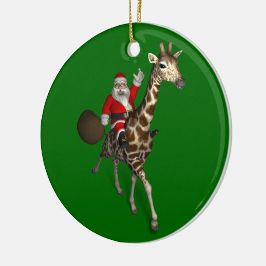 Sinterklaas met Giraffe Keramisch Ornament (Links)