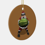 Sinterklaas met grote watermeloen keramisch ornament (Rechts)