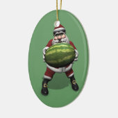 Sinterklaas met grote watermeloen keramisch ornament (Links)