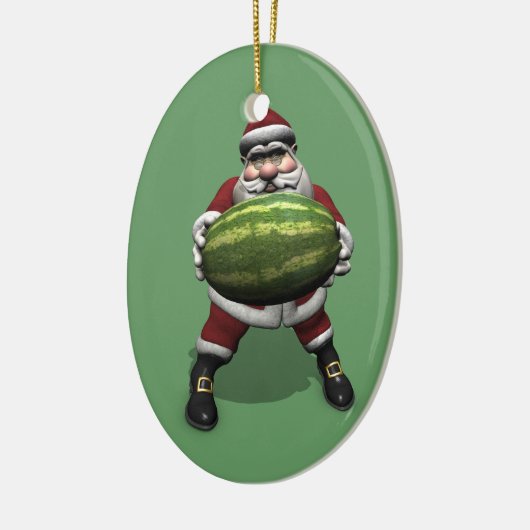 Sinterklaas met grote watermeloen keramisch ornament (Links)