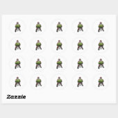 Sinterklaas met grote watermeloen ronde sticker (Vel)