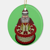 Sinterklaas met halve dag keramisch ornament (Links)