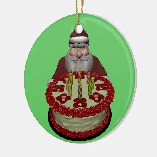 Sinterklaas met halve dag keramisch ornament (Links)